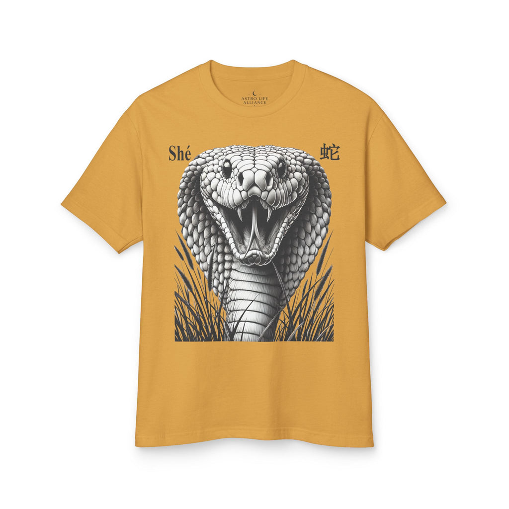 06 Snake — Illustrated Tee — Faded Mustard — English