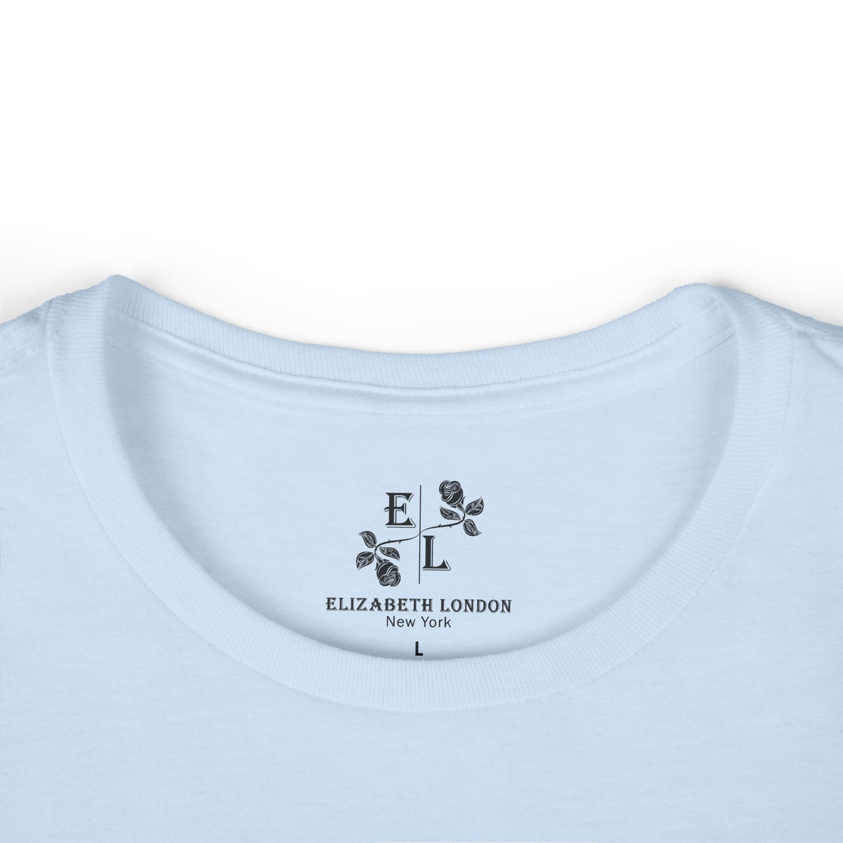 Elizabeth London™ Iconic Signature Rose Women’s Tee – Soft Grace