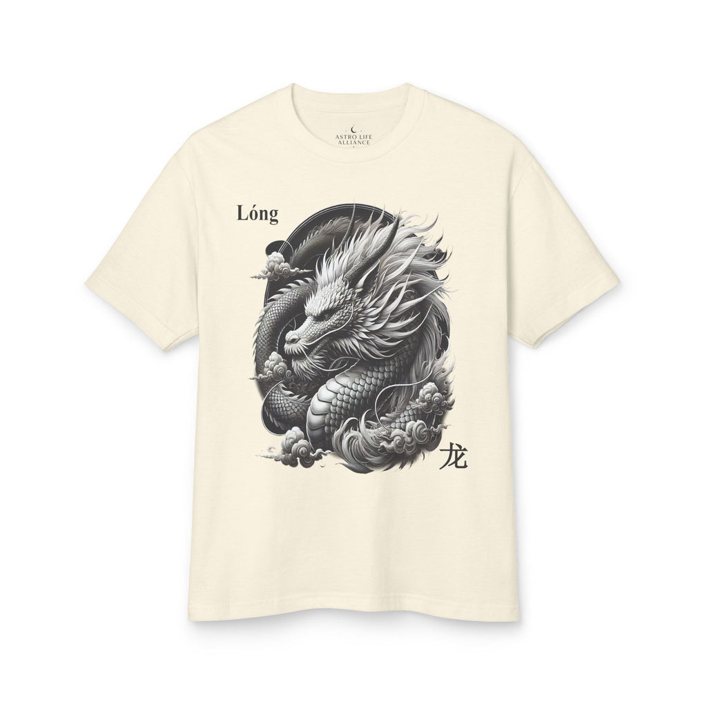 05 Dragon — Illustrated Tee — Faded Cream — English