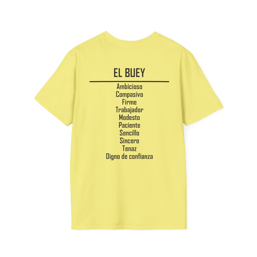 02 Buey — Camiseta Tipográfica — Colores Claros — Español