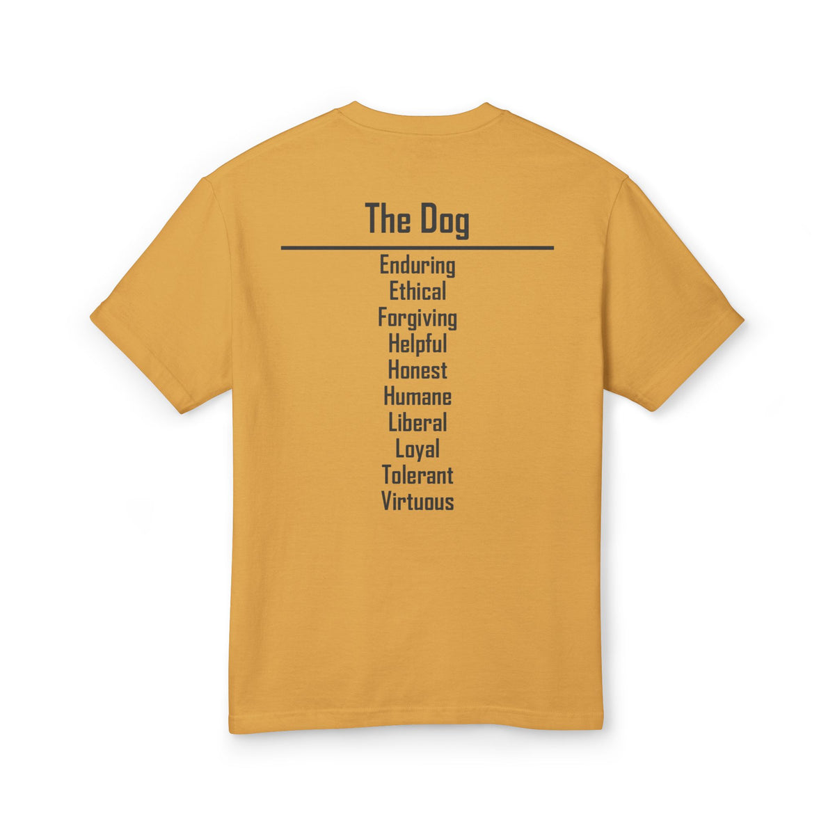 11 Dog — Illustrated Tee — Faded Mustard — English