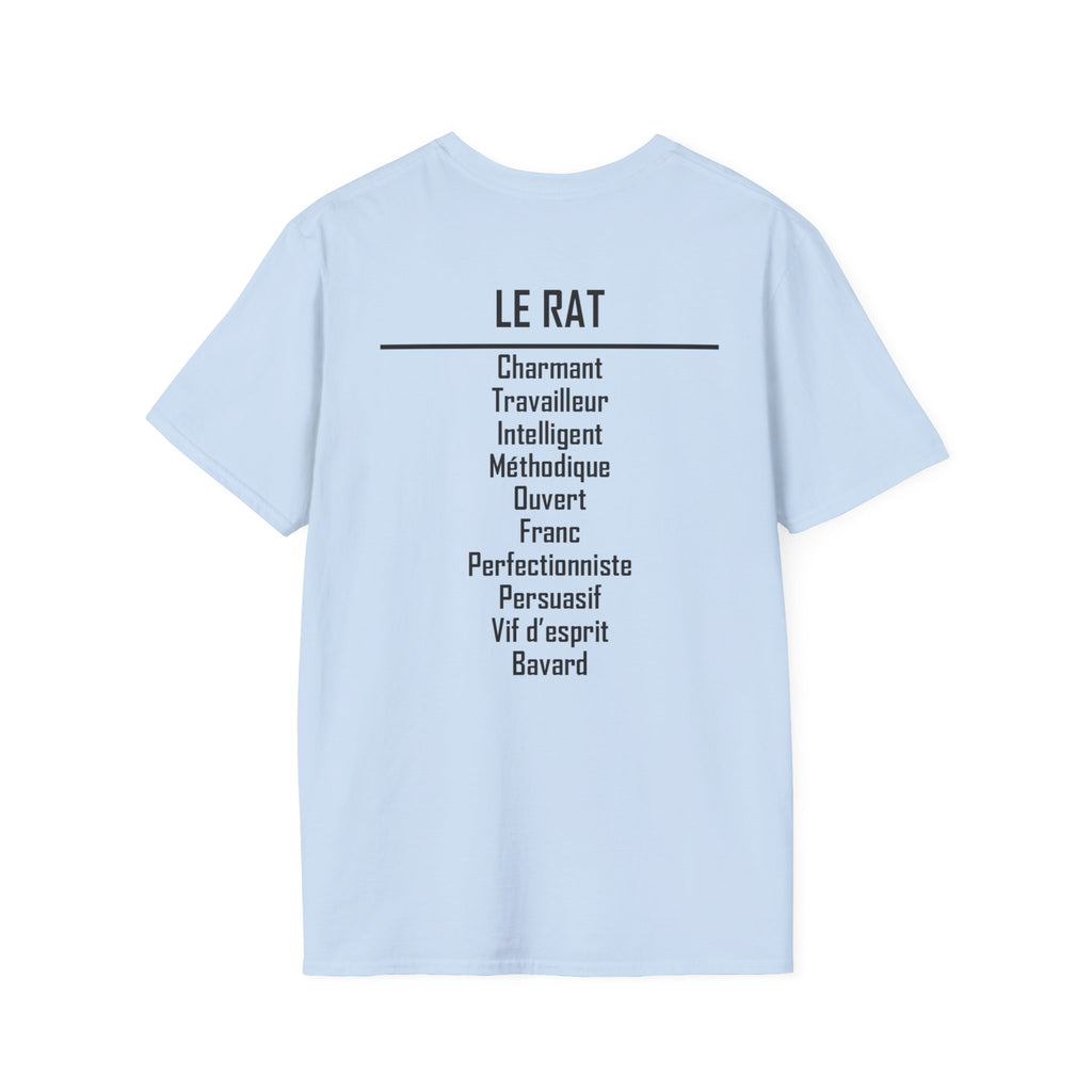 01 Rat — T-shirt Typographique — Couleurs Claires — Français