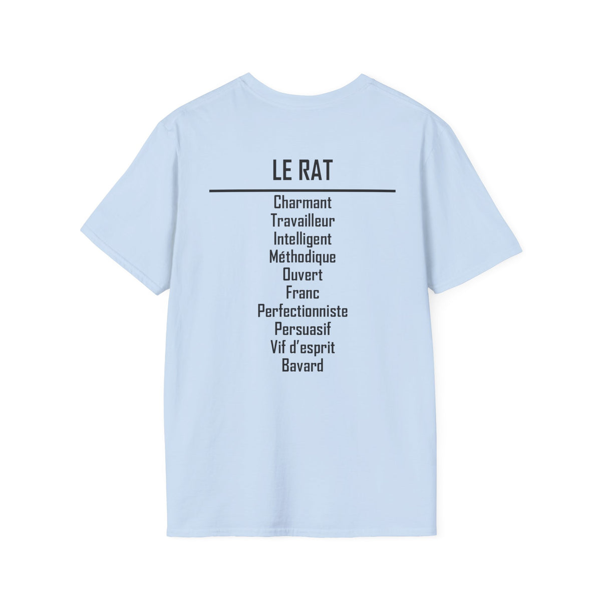 01 Rat — T-shirt Typographique — Couleurs Claires — Français