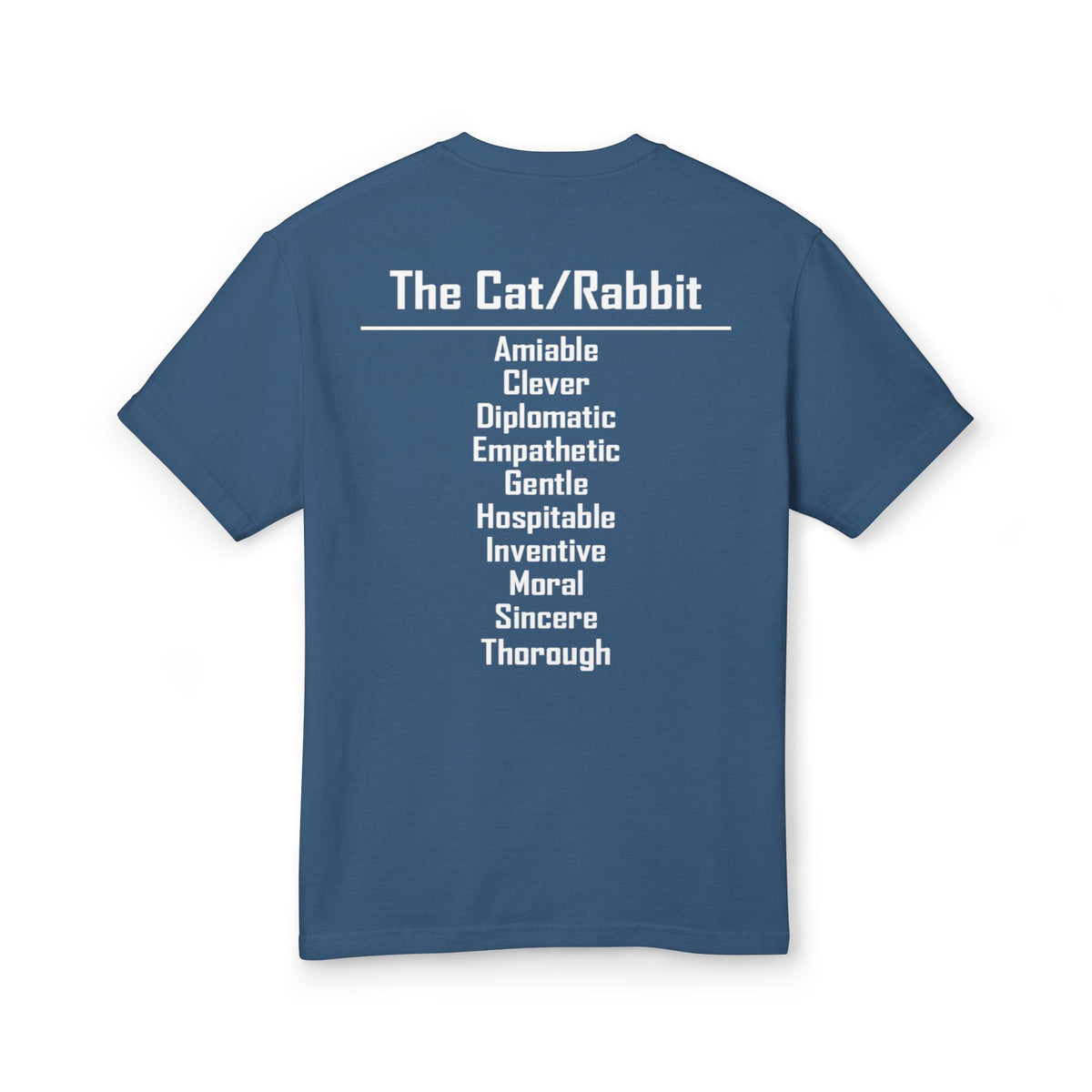 04 Cat — Illustrated Tee — Faded Navy — English