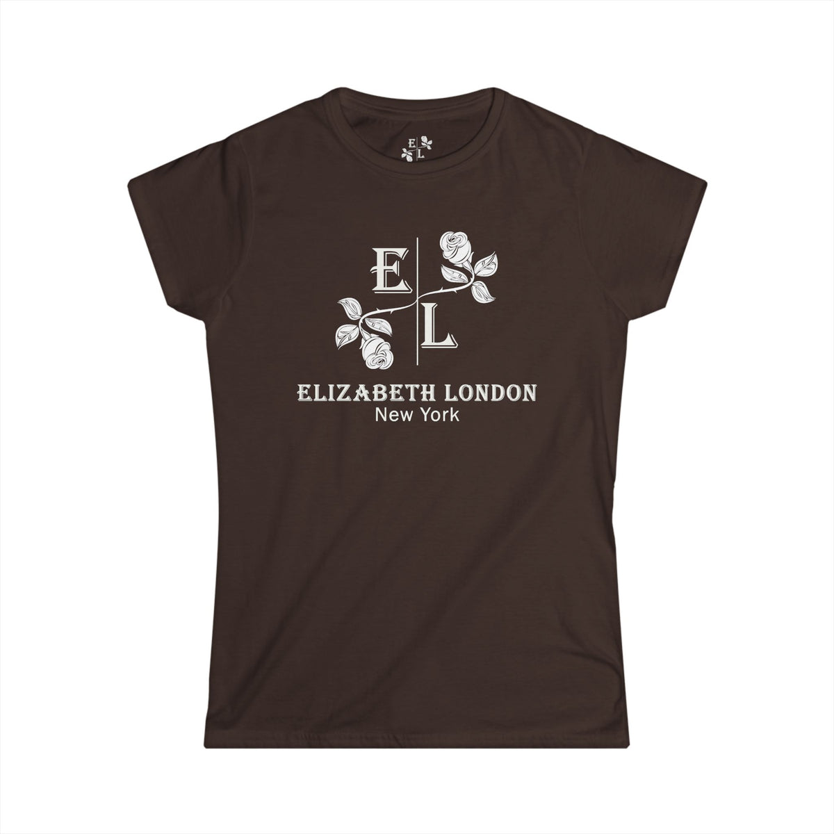 Elizabeth London™ Iconic Signature Rose Women’s Tee – Midnight Rose