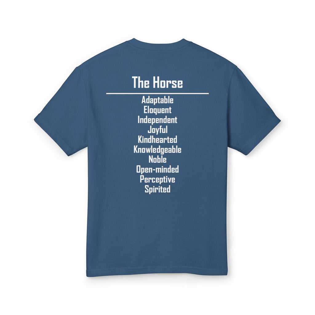 07 Horse — Illustrated Tee — Faded Navy — English