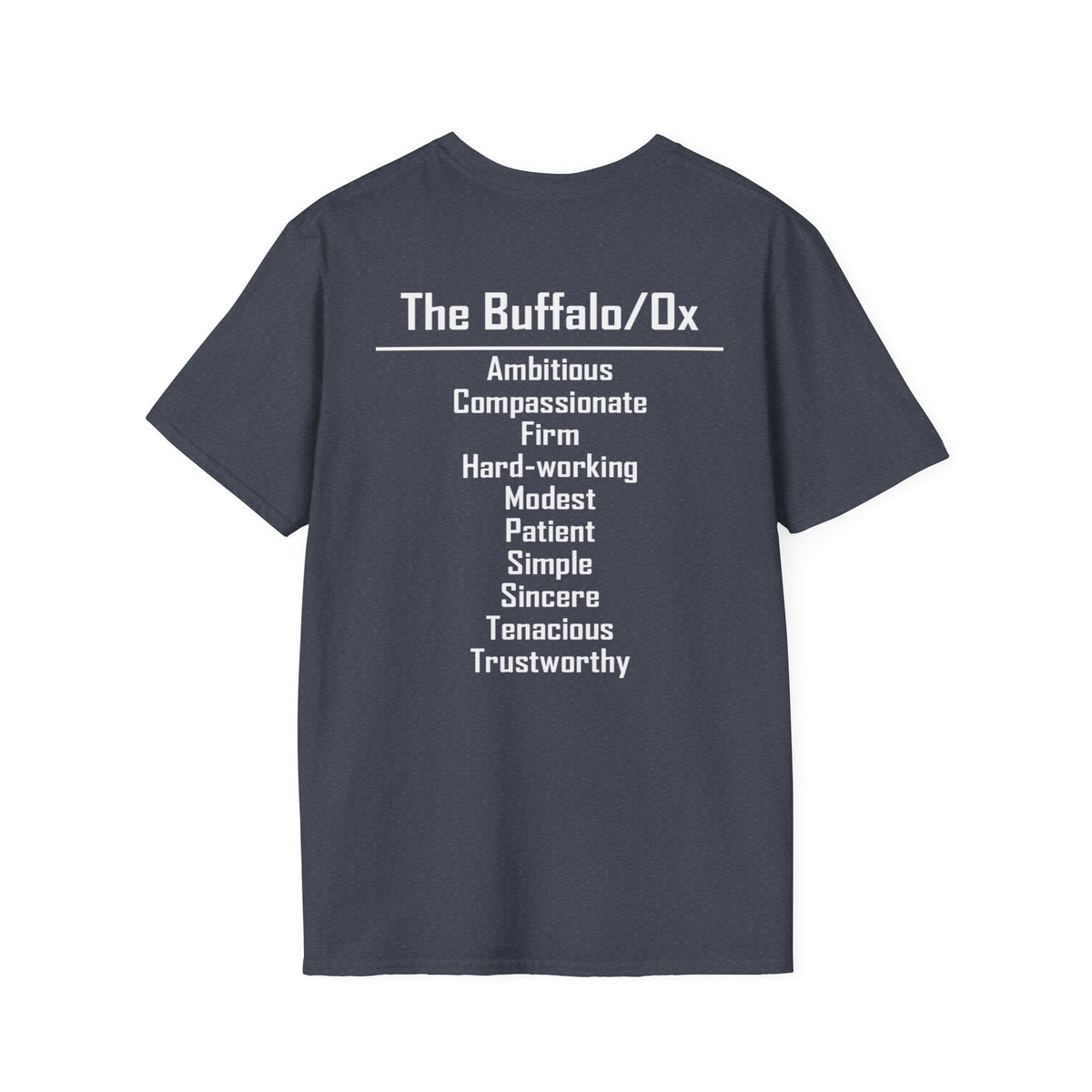 02 Buffalo/Ox — Typography Tee — Dark Colors — English