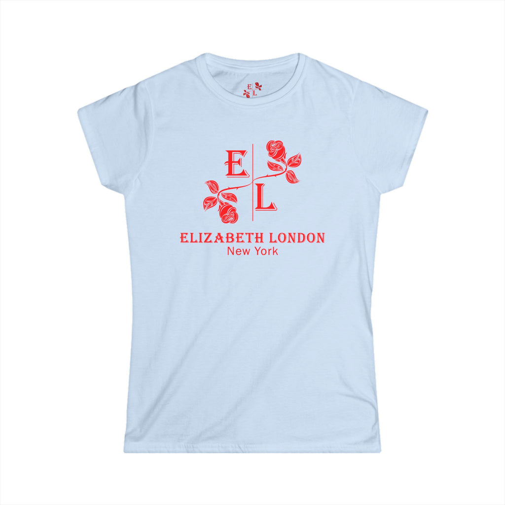 Elizabeth London™ Iconic Signature Rose Women’s Tee – Blush Petal