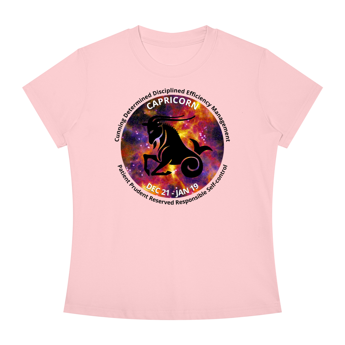 Capricorn Full-Color Zodiac Slim-Fit Women’s Tee – Light Shades