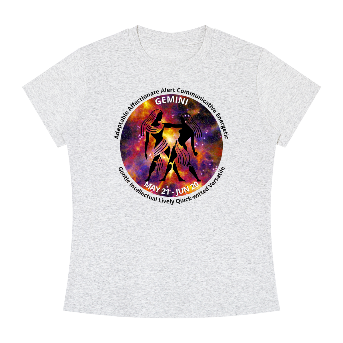 Gemini Full-Color Zodiac Slim-Fit Women’s Tee – Light Shades