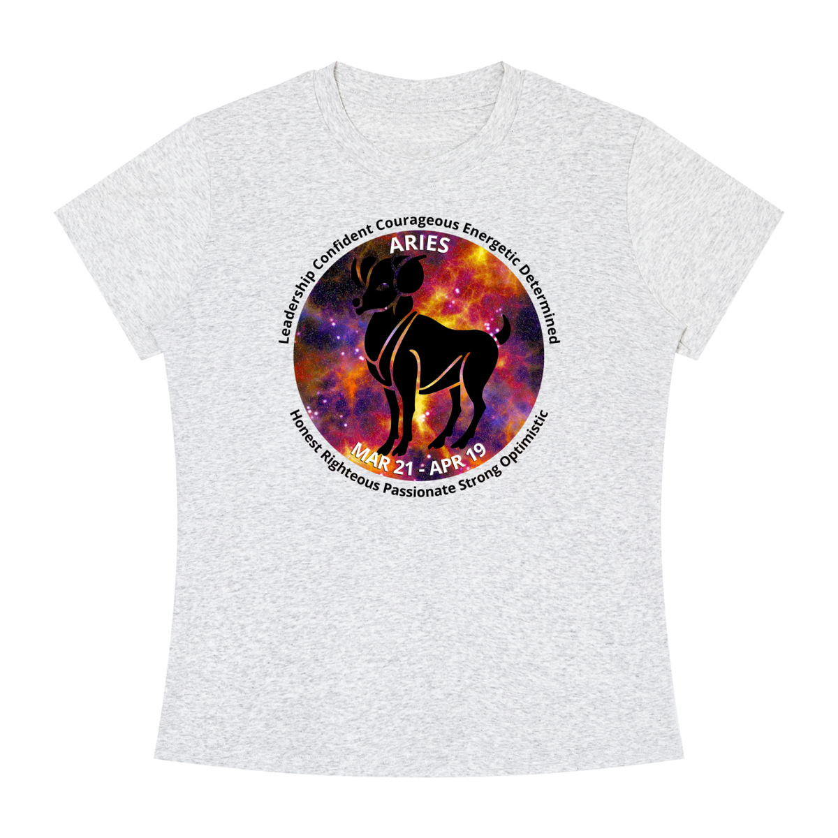 Aries Full-Color Zodiac Slim-Fit Women’s Tee – Light Shades