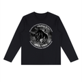 Taurus black long-sleeve zodiac tee with black-and-white artwork, front view
