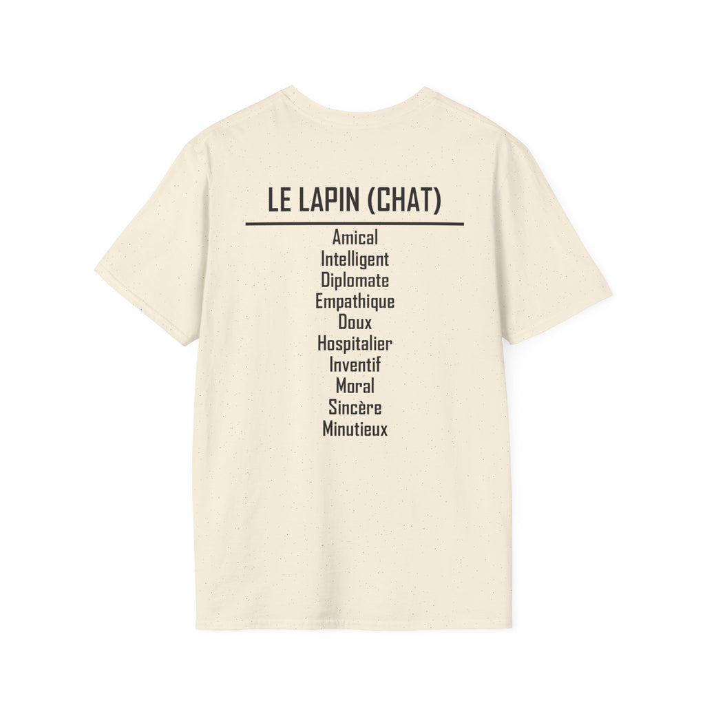 04 Lapin (Chat) — T-shirt Typographique — Couleurs Claires — Français