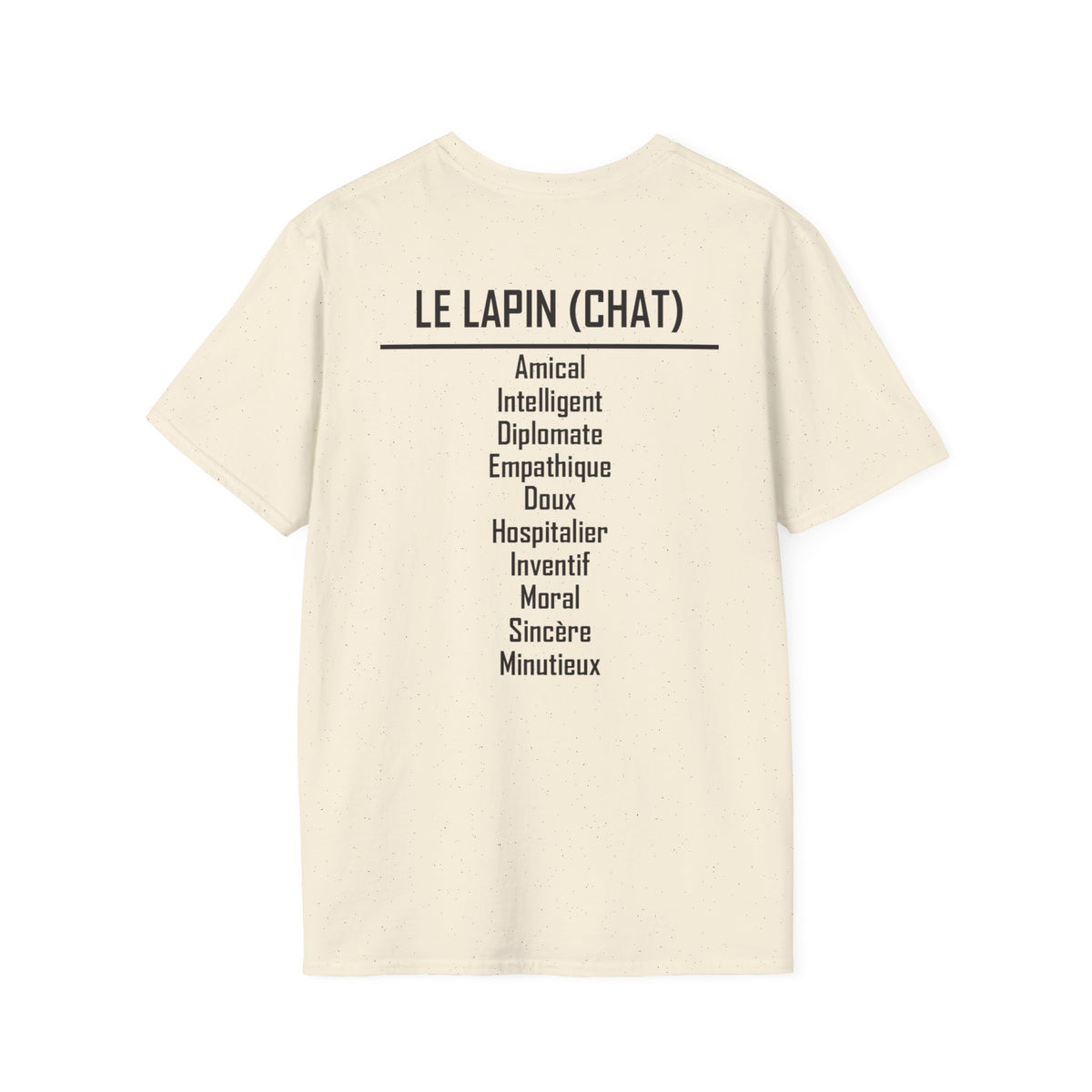 04 Lapin (Chat) — T-shirt Typographique — Couleurs Claires — Français