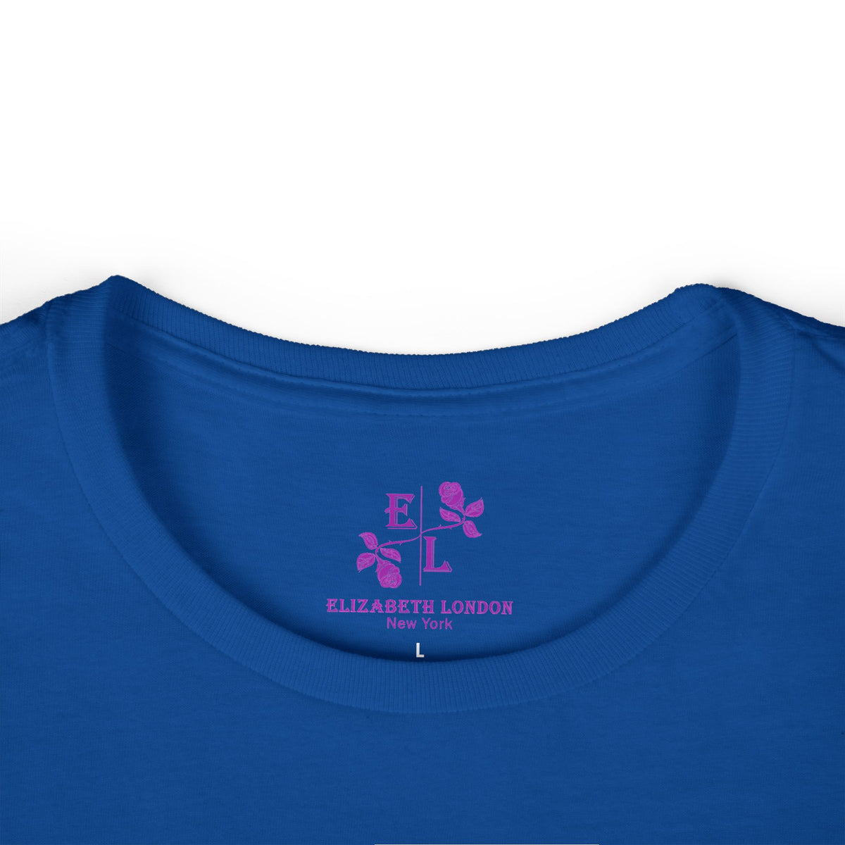 Elizabeth London™ Iconic Signature Rose Women’s Tee – Royal Rose