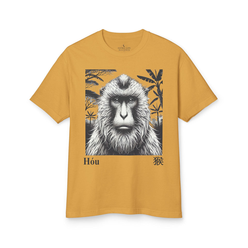 09 Monkey — Illustrated Tee — Faded Mustard — English