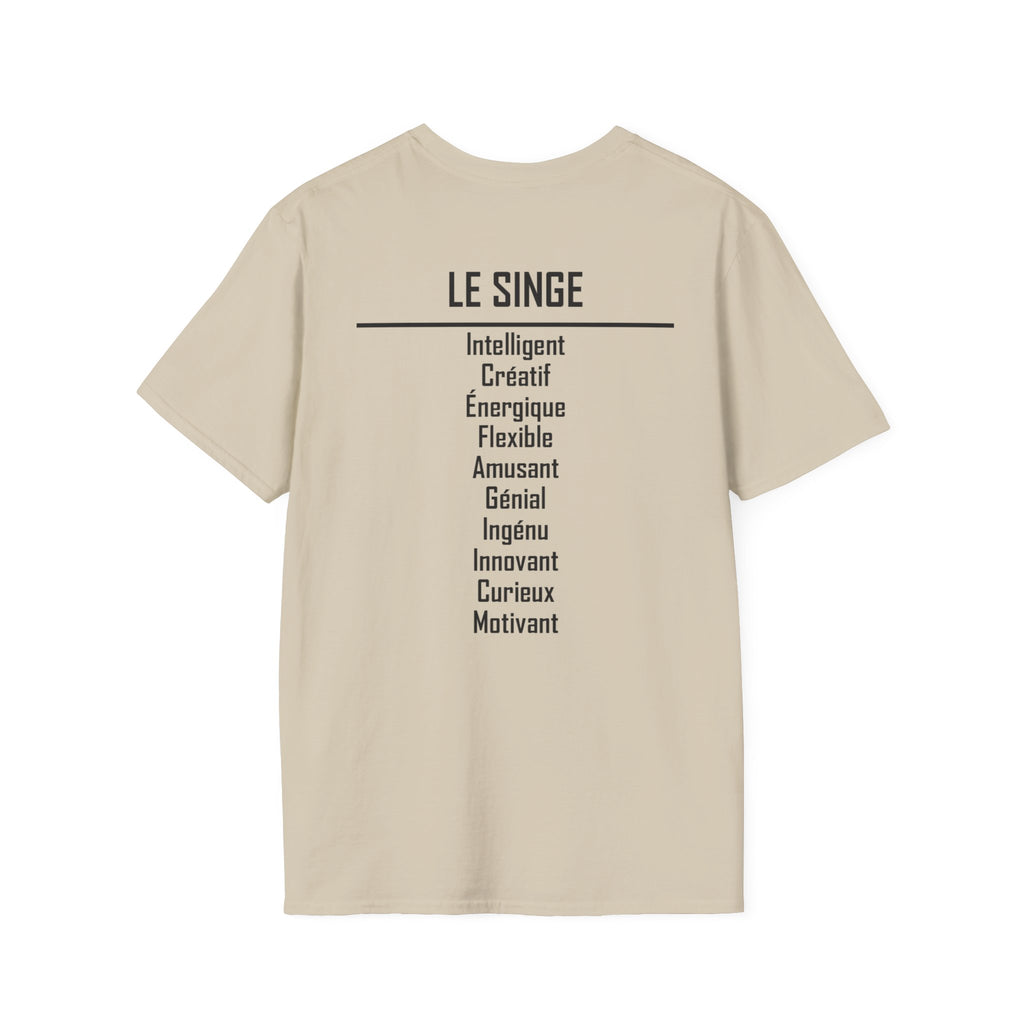 09 Singe — T-shirt Typographique — Couleurs Claires — Français
