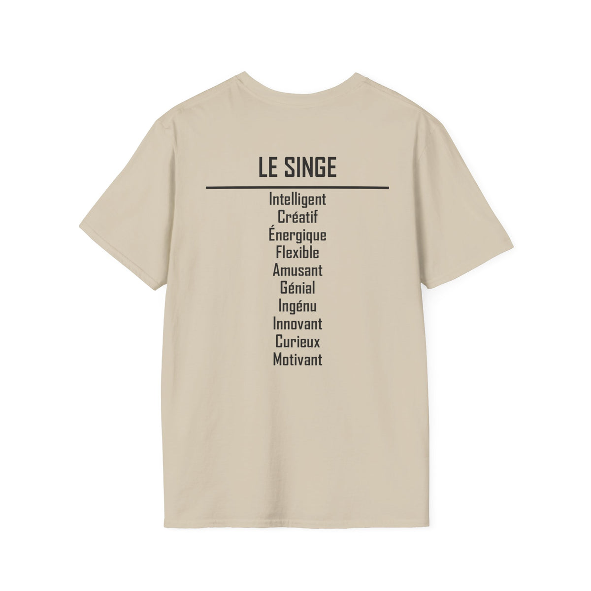 09 Singe — T-shirt Typographique — Couleurs Claires — Français