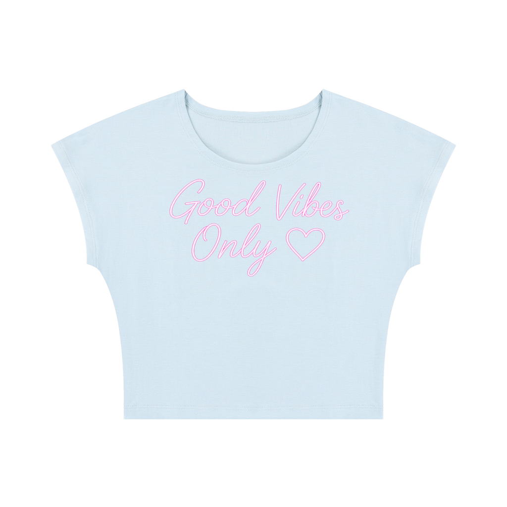 Good Vibes Only Pink Script Baby Tee