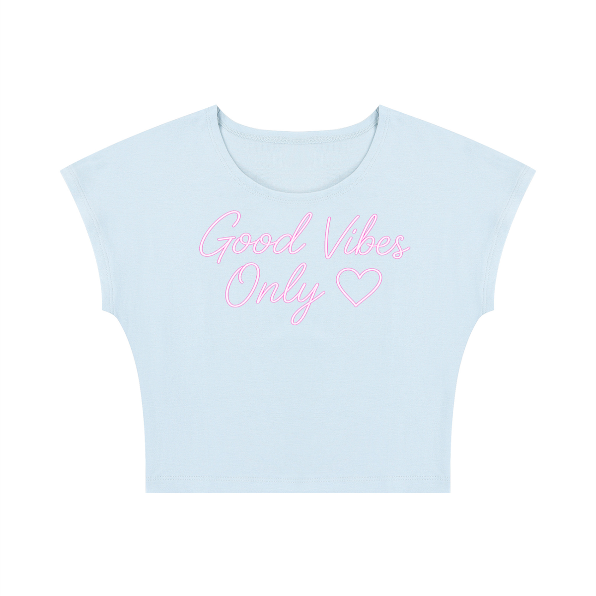 Good Vibes Only Pink Script Baby Tee