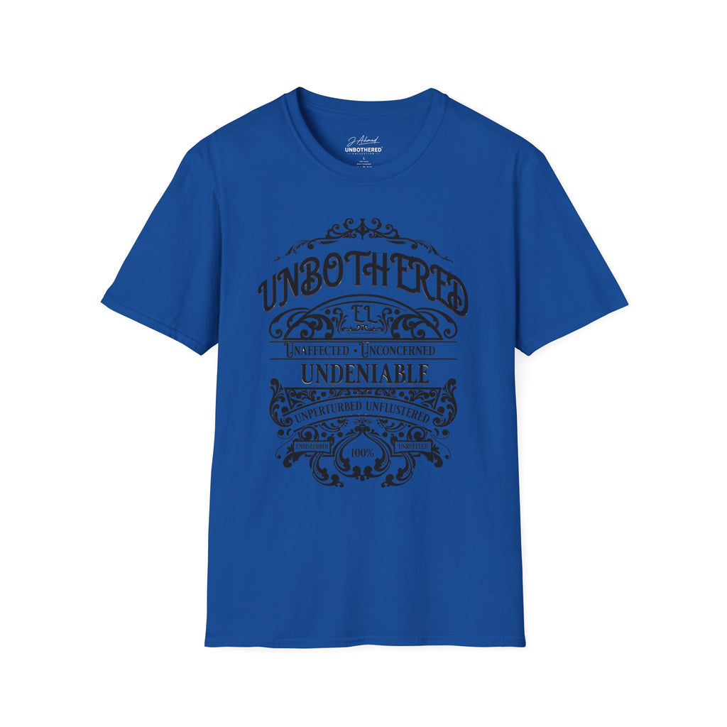 Unbothered & Undeniable Statement Unisex Softstyle Tee – Royal