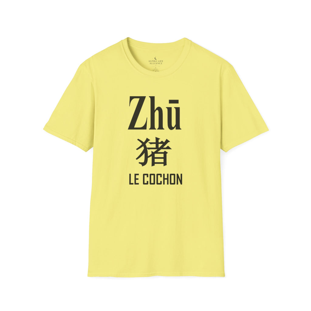 12 Cochon — T-shirt Typographique — Couleurs Claires — Français