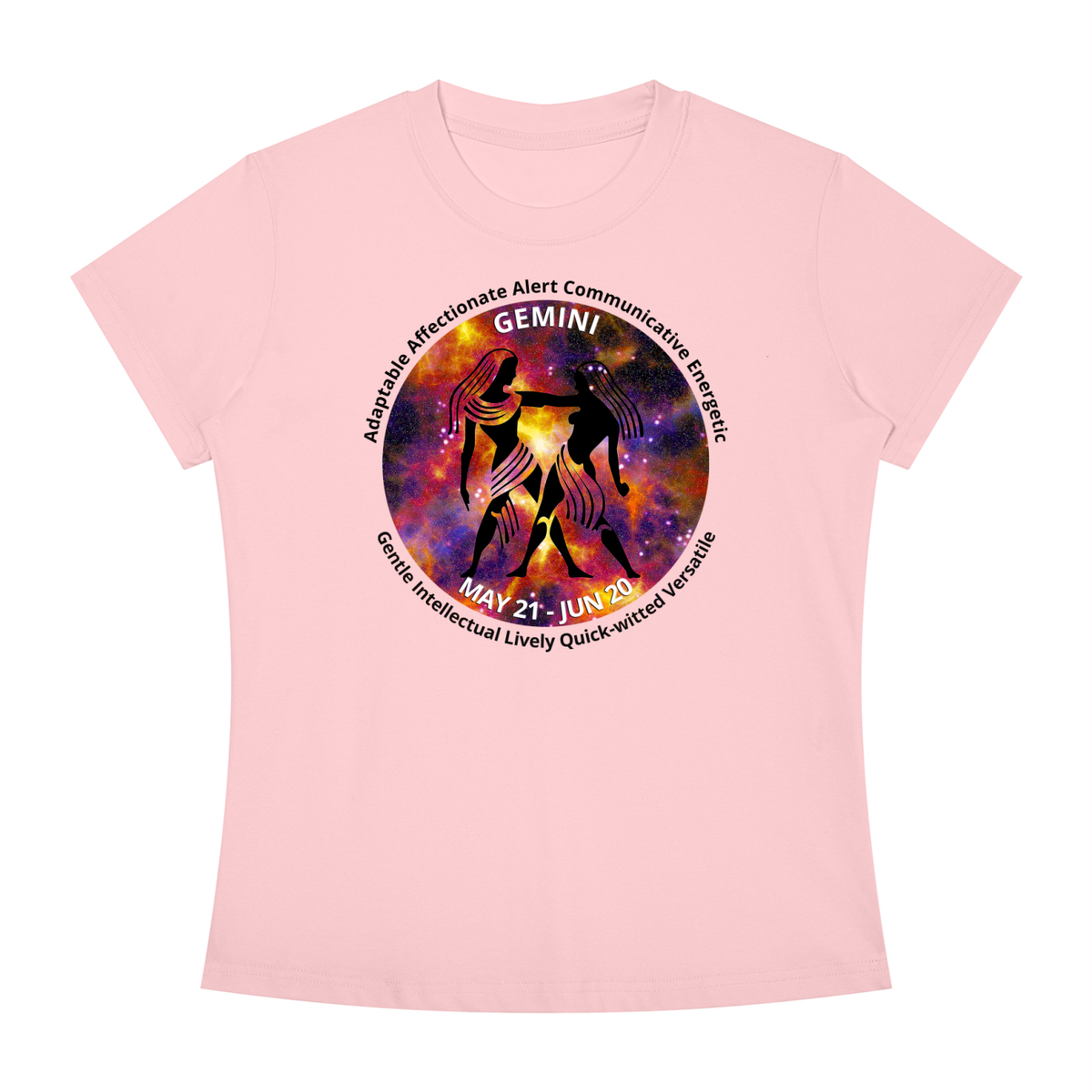Gemini Full-Color Zodiac Slim-Fit Women’s Tee – Light Shades