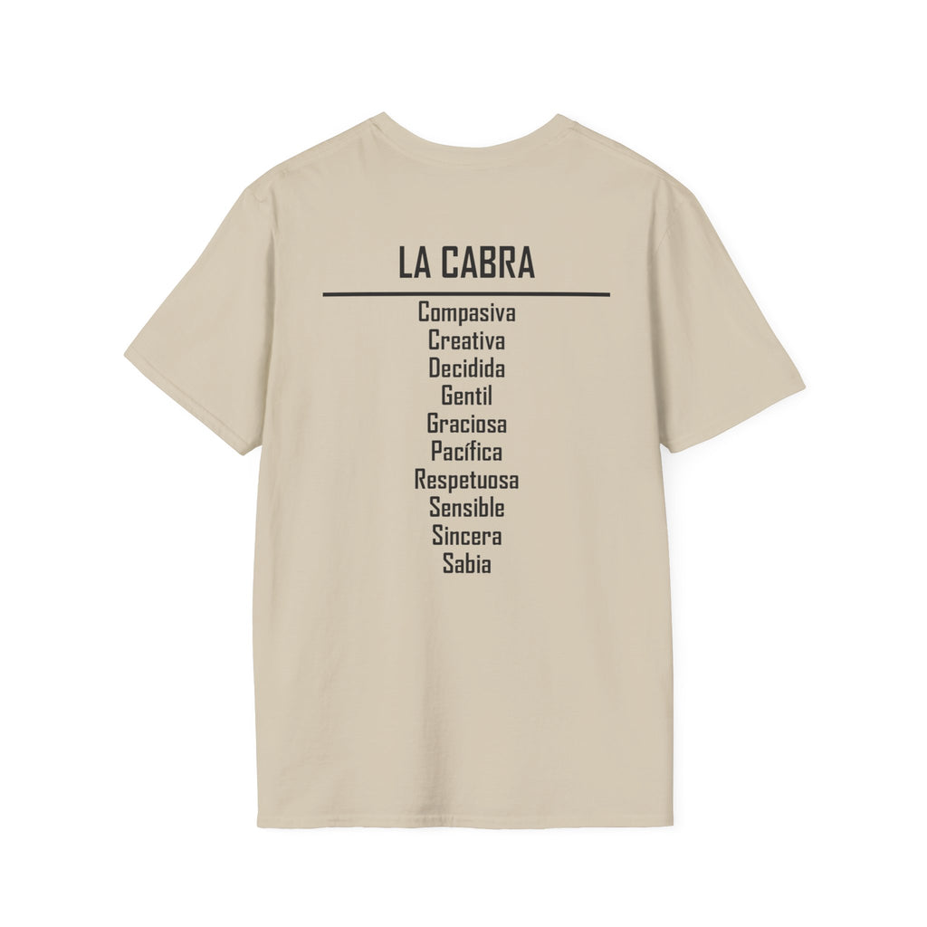 08 Cabra — Camiseta Tipográfica — Colores Claros — Español