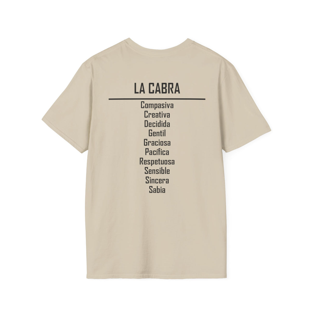 08 Cabra — Camiseta Tipográfica — Colores Claros — Español