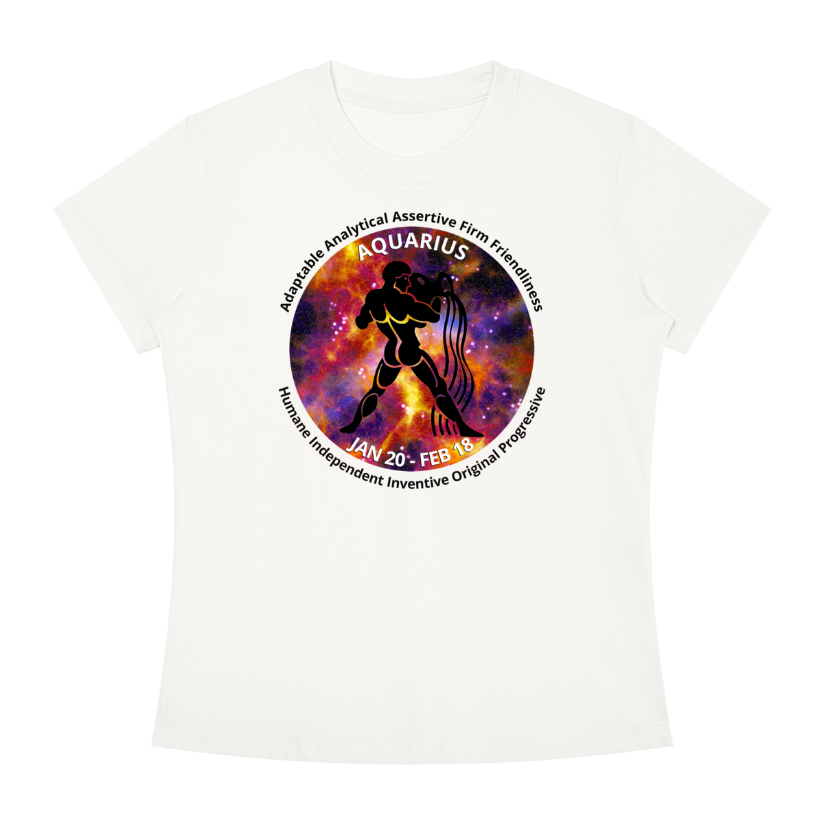 Aquarius Full-Color Zodiac Slim-Fit Women’s Tee – Light Shades