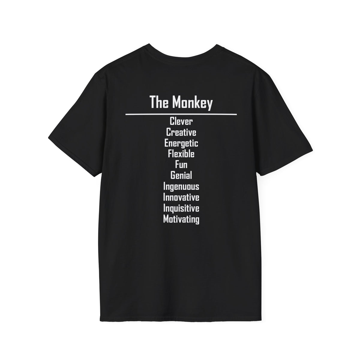 09 Monkey — Typography Tee — Dark Colors — English