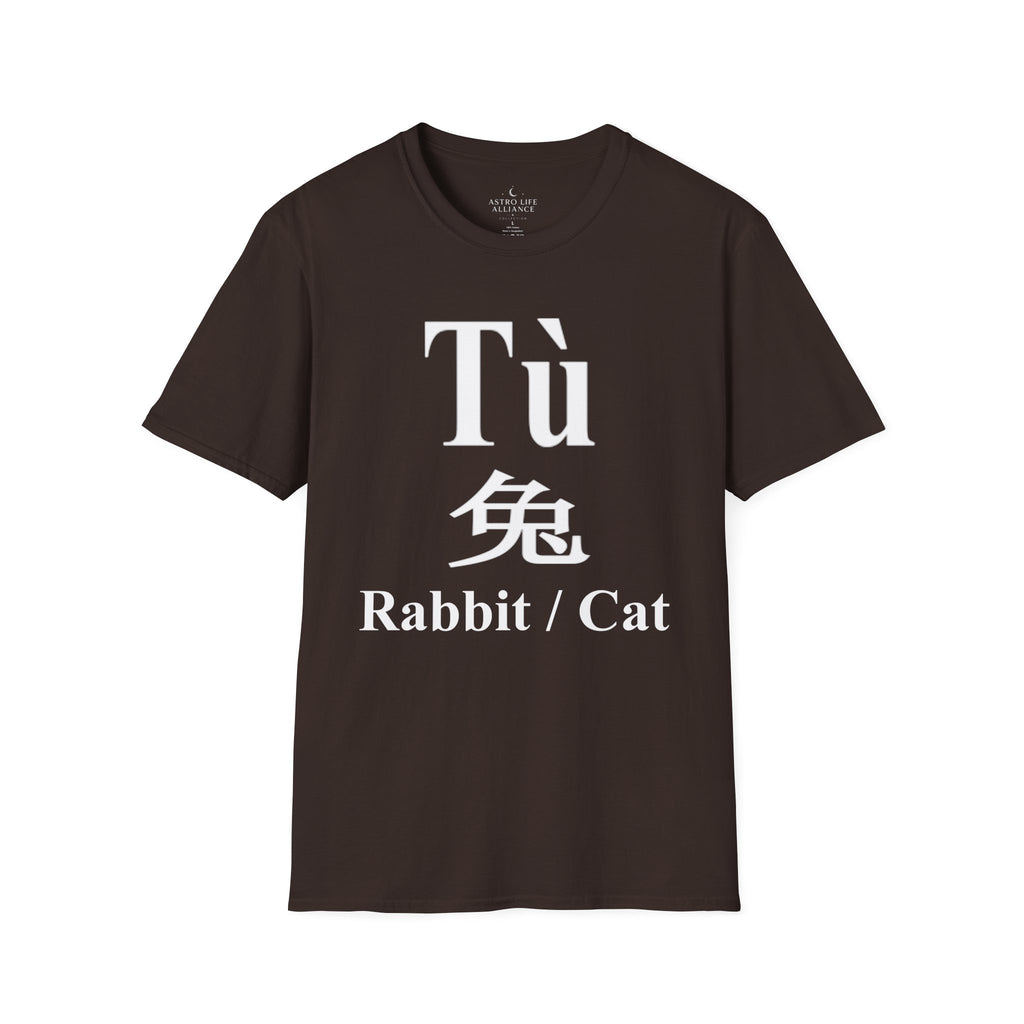 04 Rabbit — Typography Tee — Dark Colors — English
