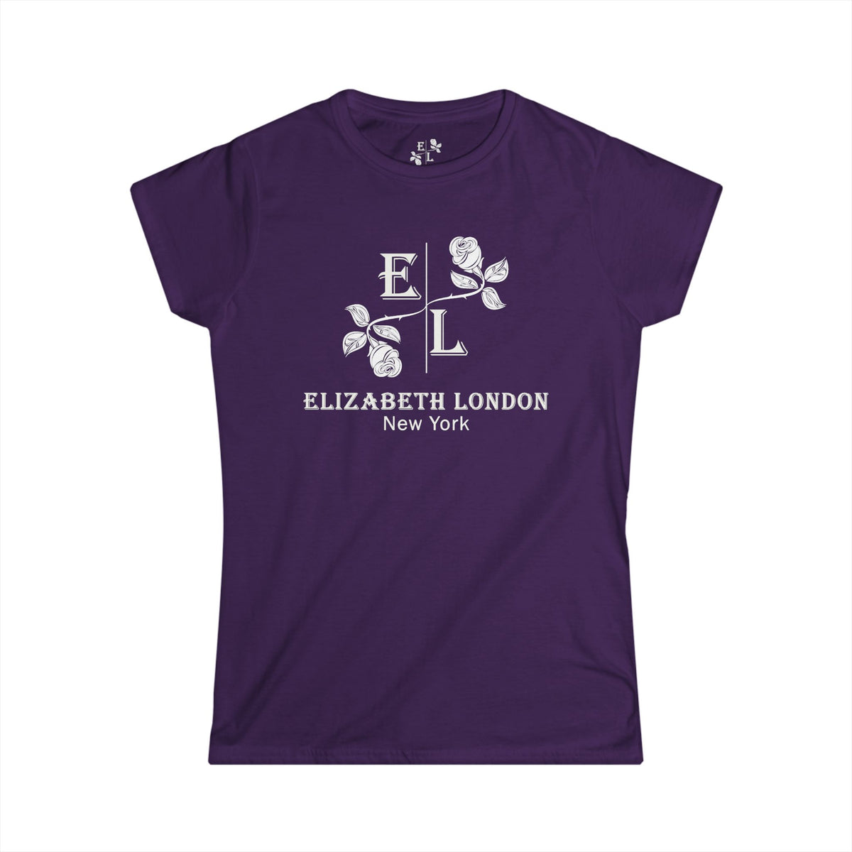 Elizabeth London™ Iconic Signature Rose Women’s Tee – Midnight Rose