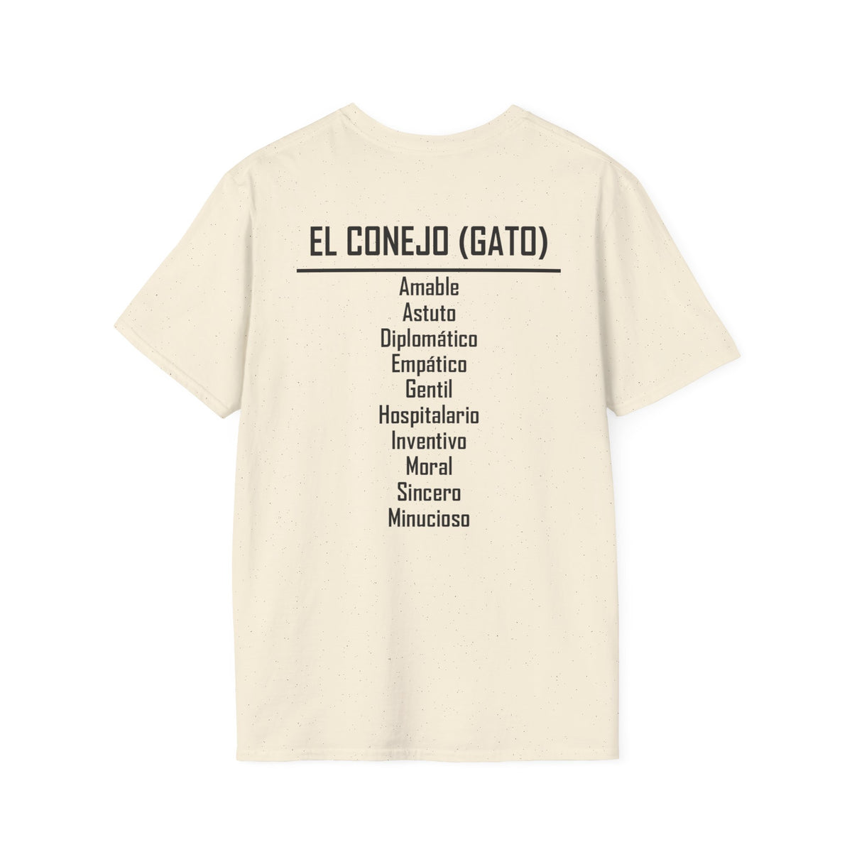 04 Conejo (Gato) — Camiseta Tipográfica — Colores Claros — Español