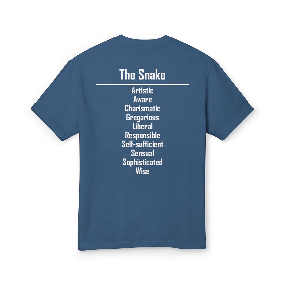 06 Snake — Illustrated Tee — Faded Navy — English