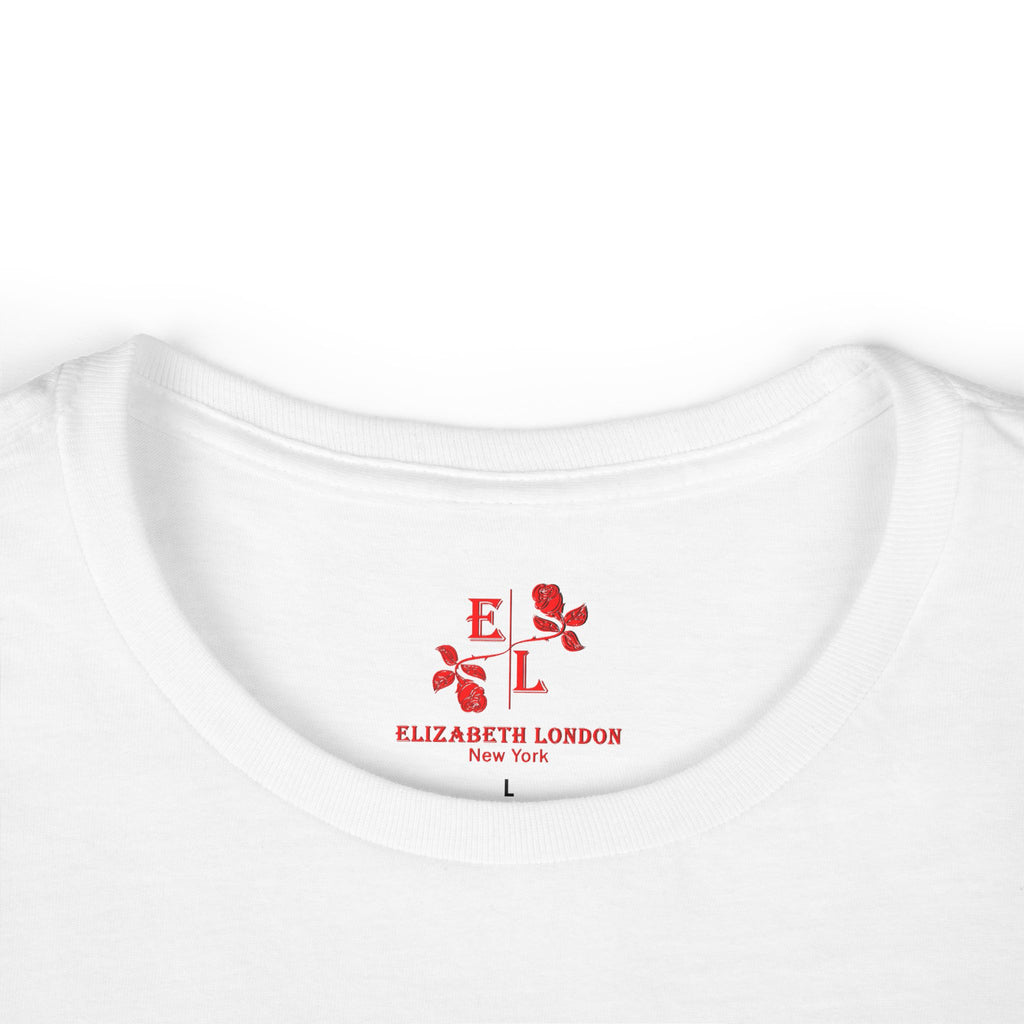 Elizabeth London™ Iconic Signature Rose Women’s Tee – Blush Petal
