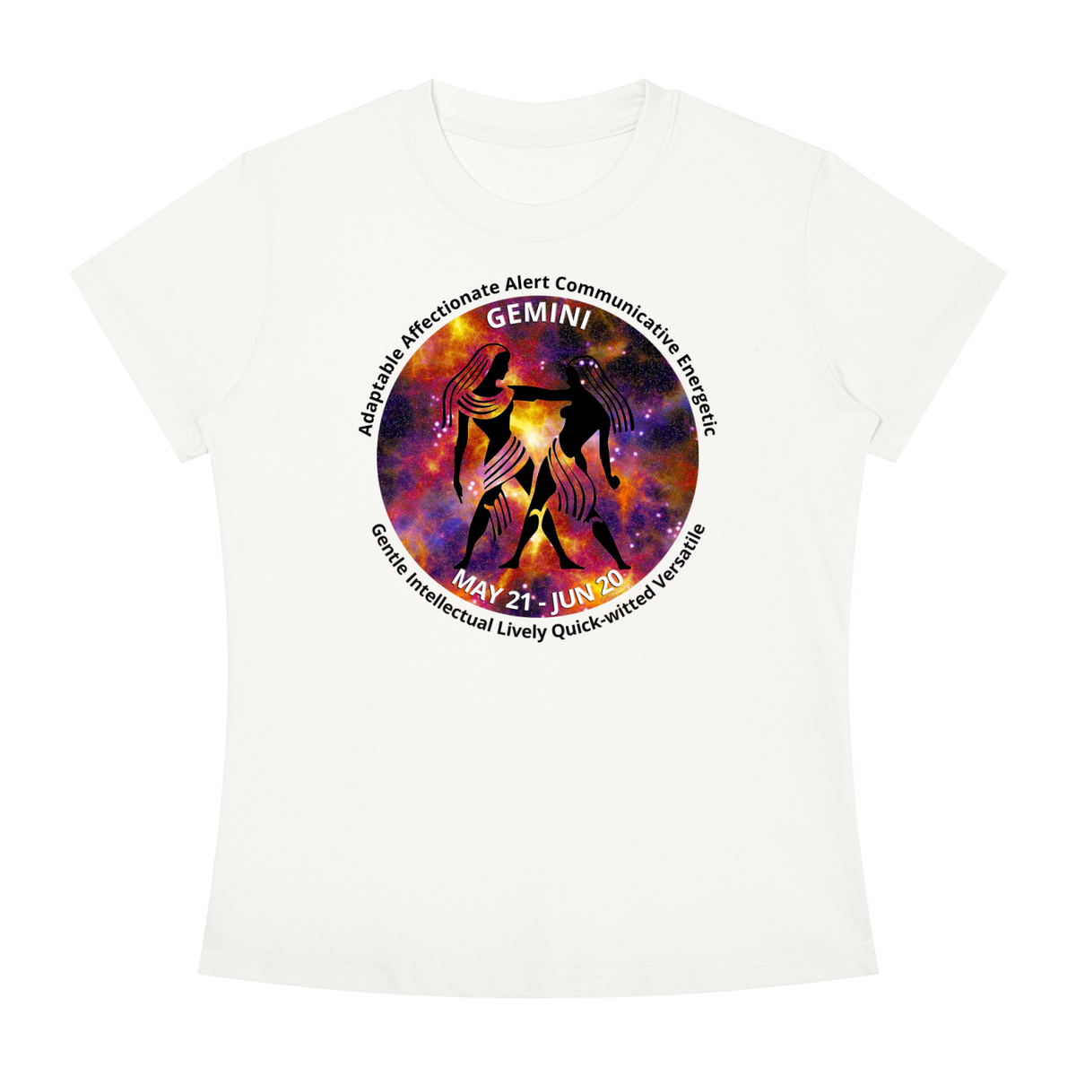 Gemini Full-Color Zodiac Slim-Fit Women’s Tee – Light Shades