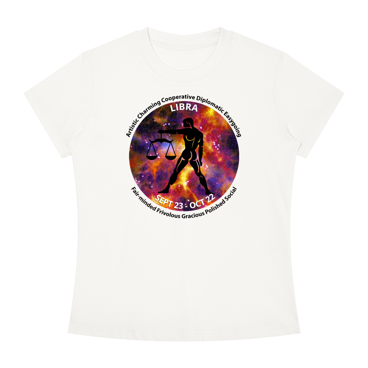 Libra Full-Color Zodiac Slim-Fit Women’s Tee – Light Shades