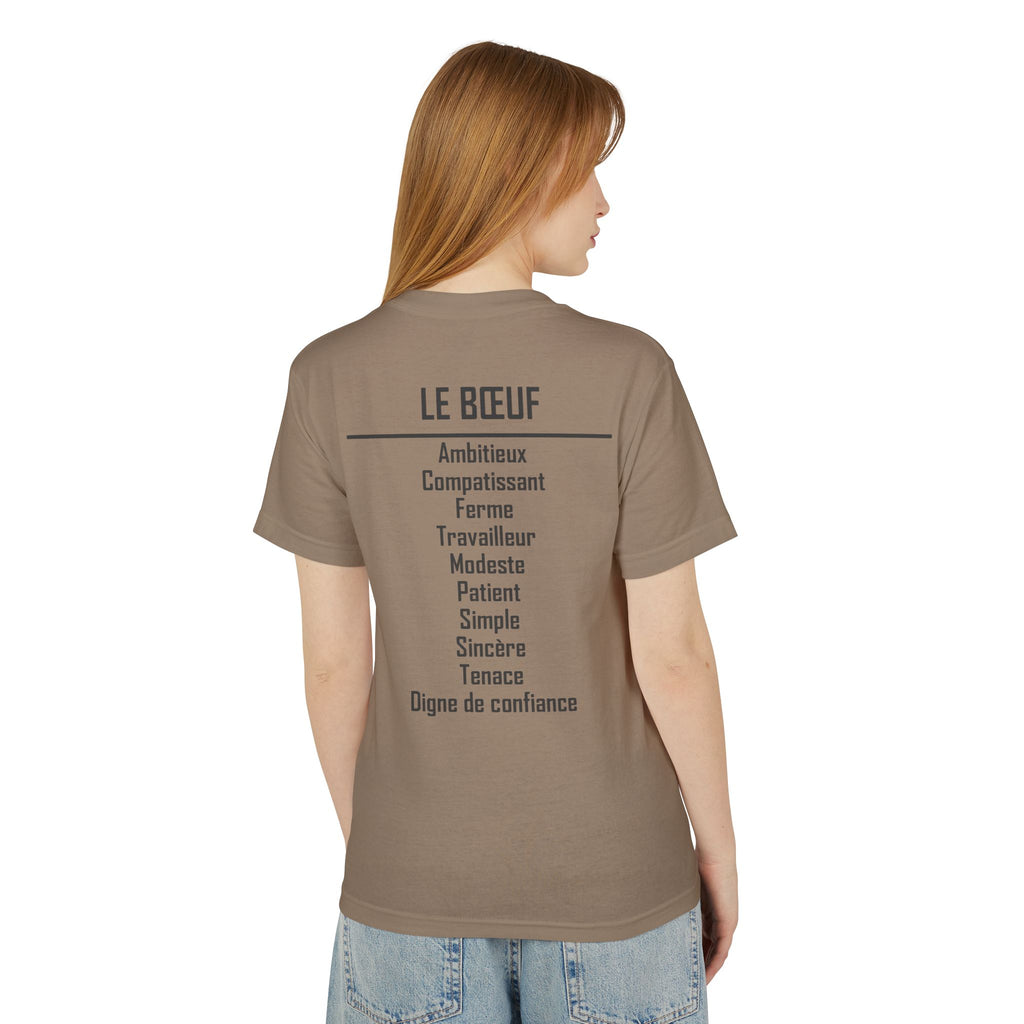 02 Buffle/Bœuf — T-shirt Illustré — Couleurs Foncées — Français