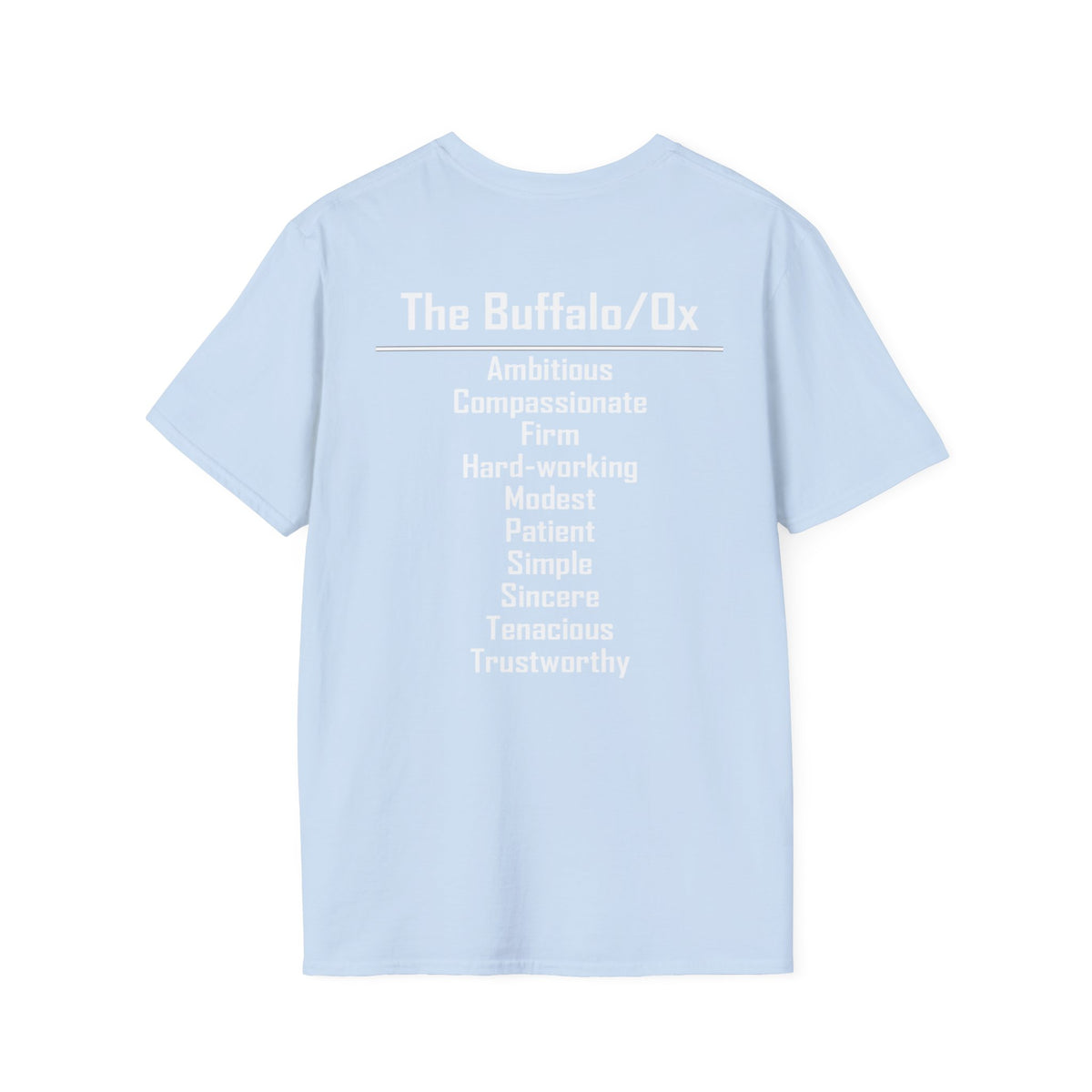 02 Buffalo/Ox — Typography Tee — Dark Colors — English