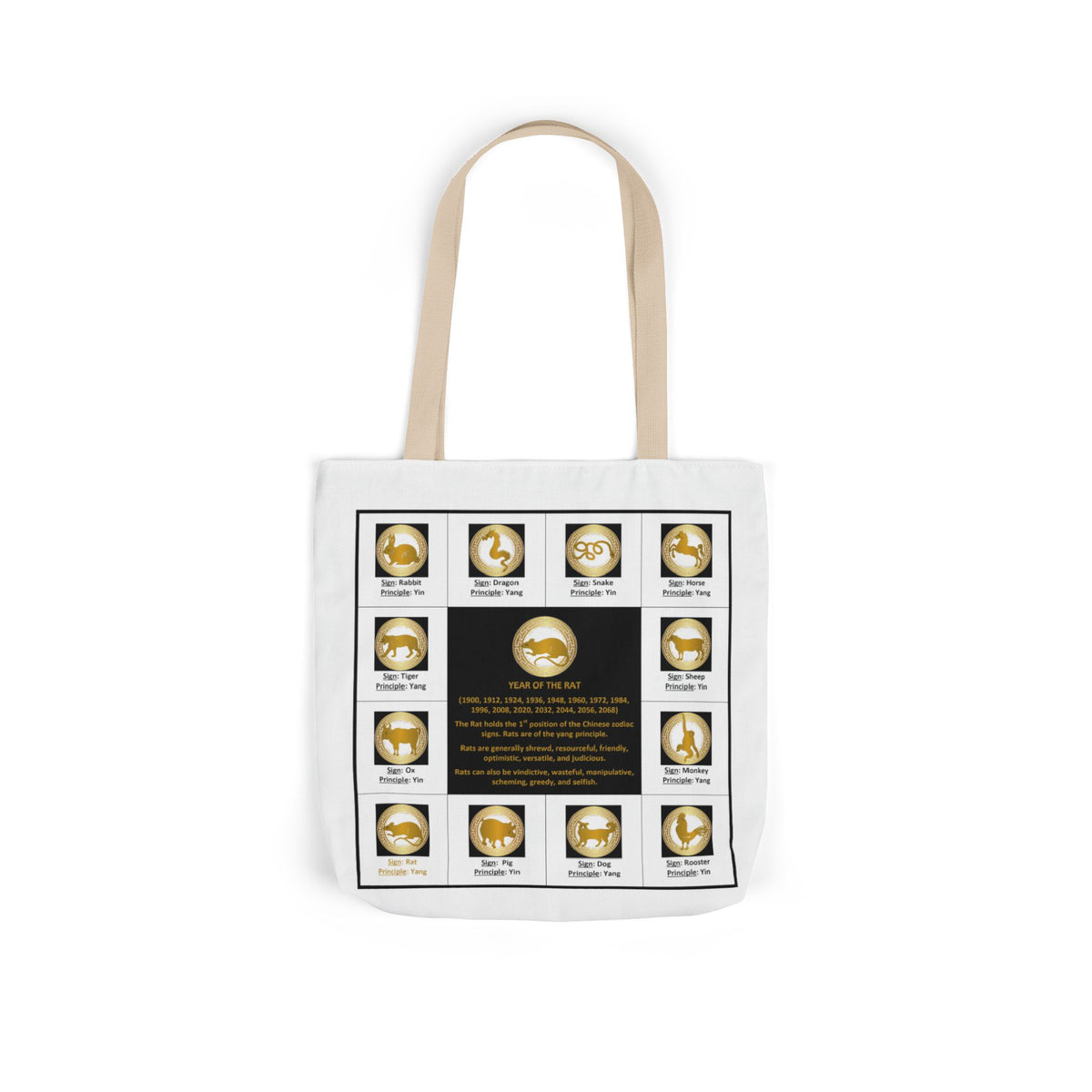 01 Rat — Chinese Zodiac Tote by Elizabeth London™