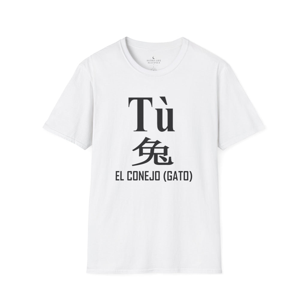 04 Conejo (Gato) — Camiseta Tipográfica — Colores Claros — Español