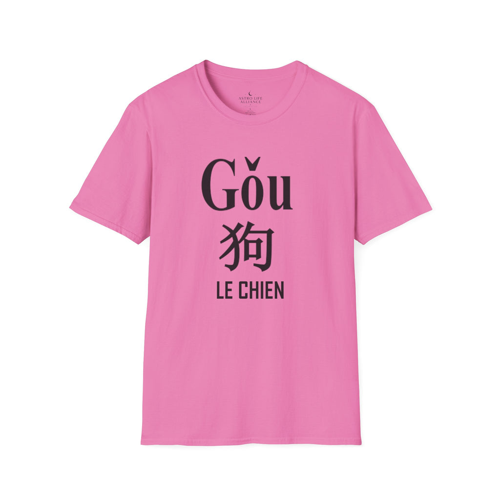 11 Chien — T-shirt Typographique — Couleurs Claires — Français
