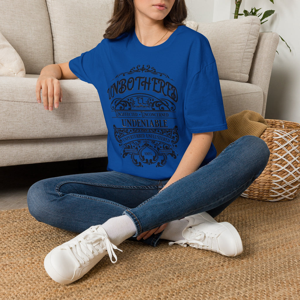 Unbothered & Undeniable Statement Unisex Softstyle Tee – Royal
