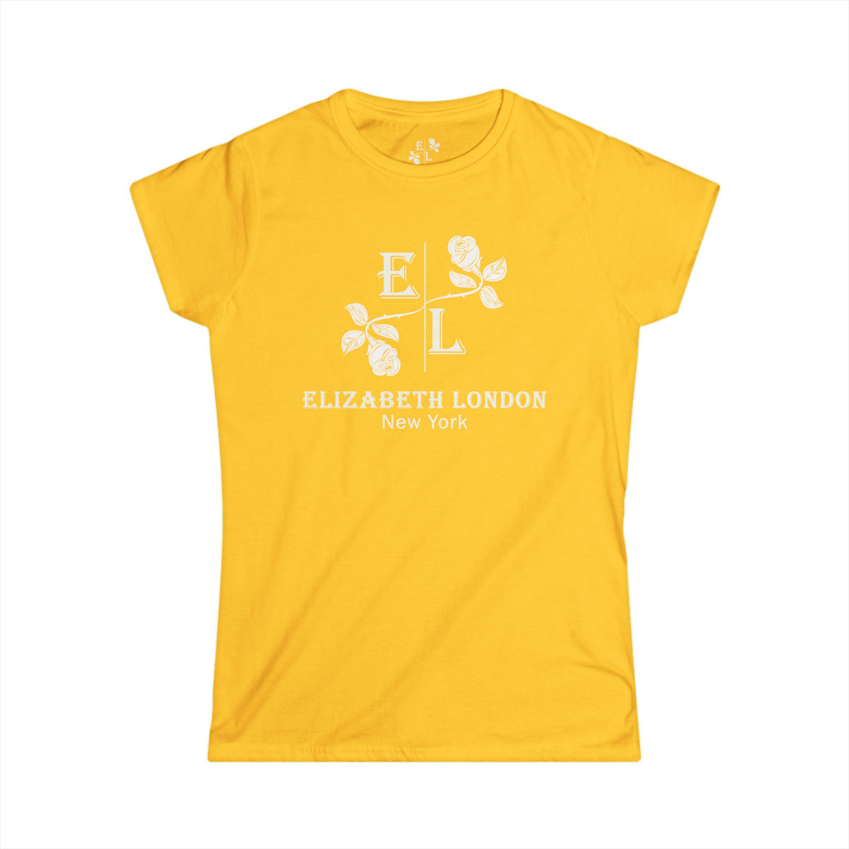 Elizabeth London™ Iconic Signature Rose Women’s Tee – Sunlit Bloom