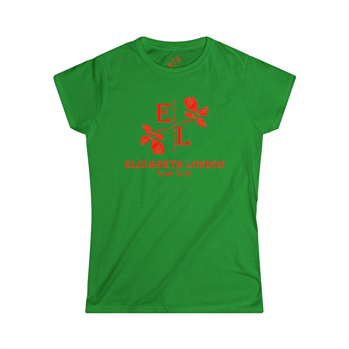 Elizabeth London™ Iconic Signature Rose Women’s Tee – Deep Garden