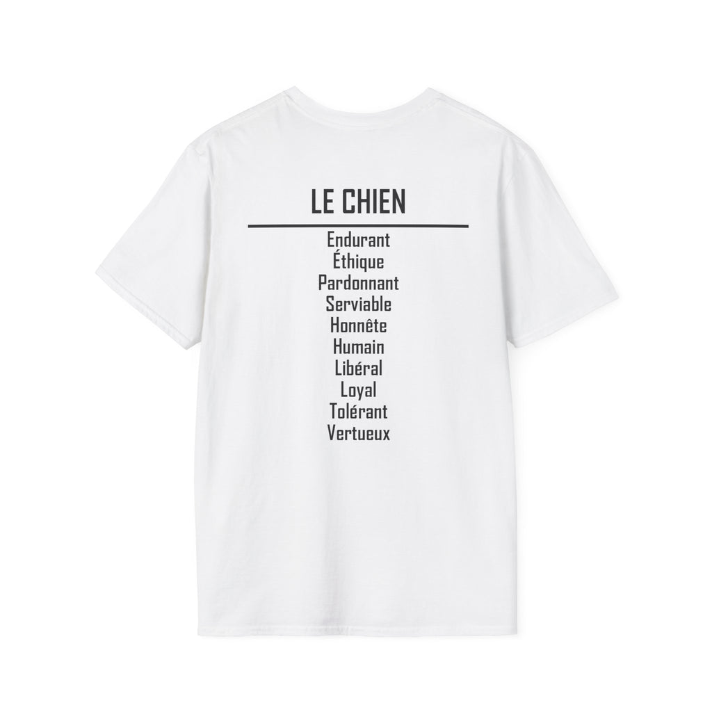 11 Chien — T-shirt Typographique — Couleurs Claires — Français