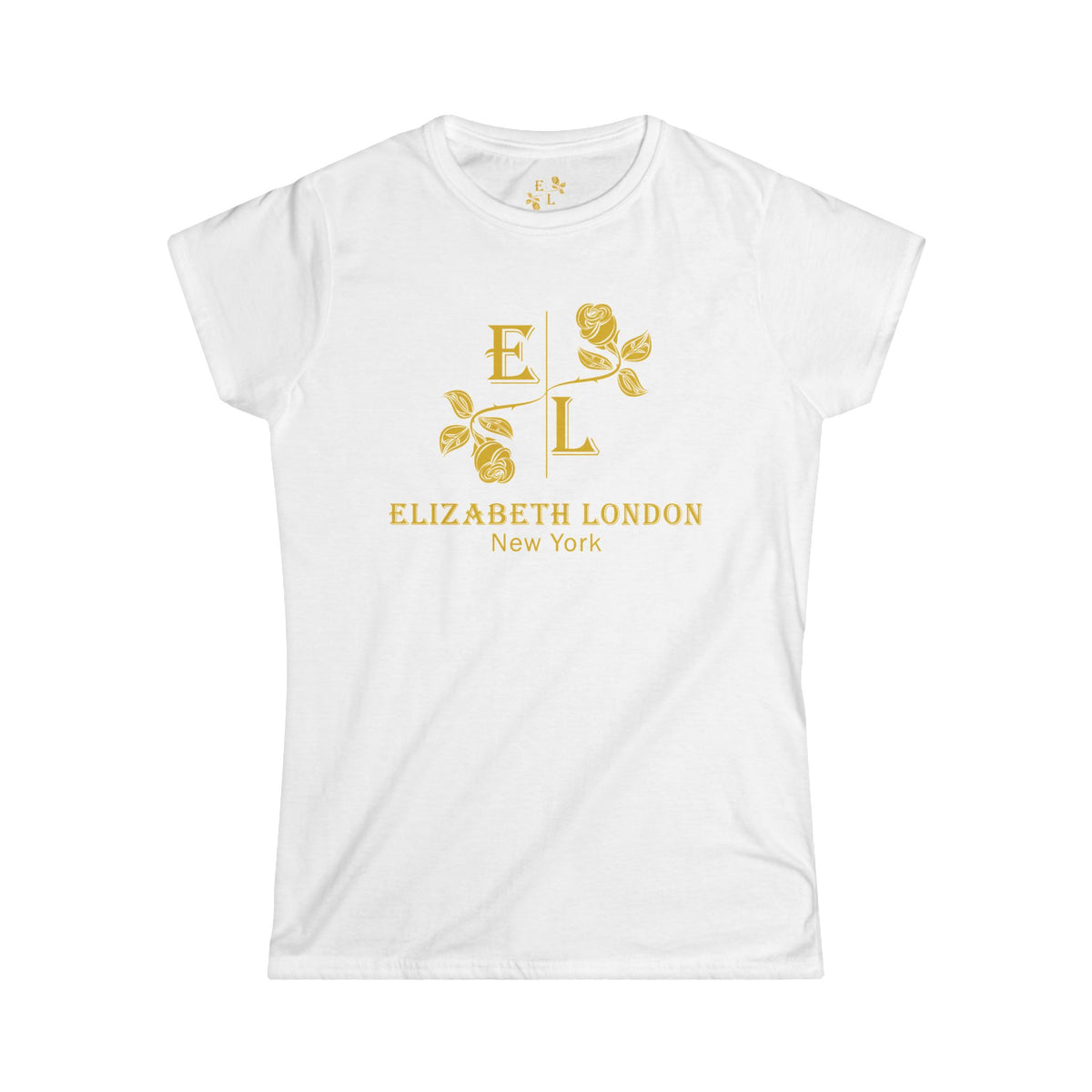 Elizabeth London™ Iconic Signature Rose Women’s Tee – Garden Spectrum