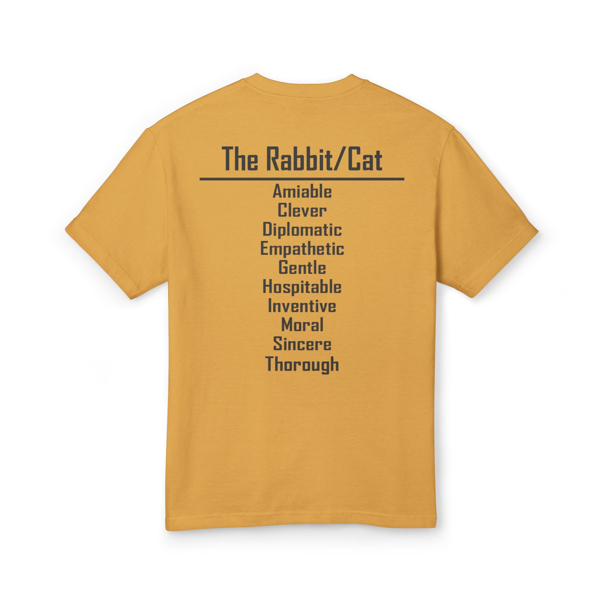 04 Rabbit — Illustrated Tee — Faded Mustard — English