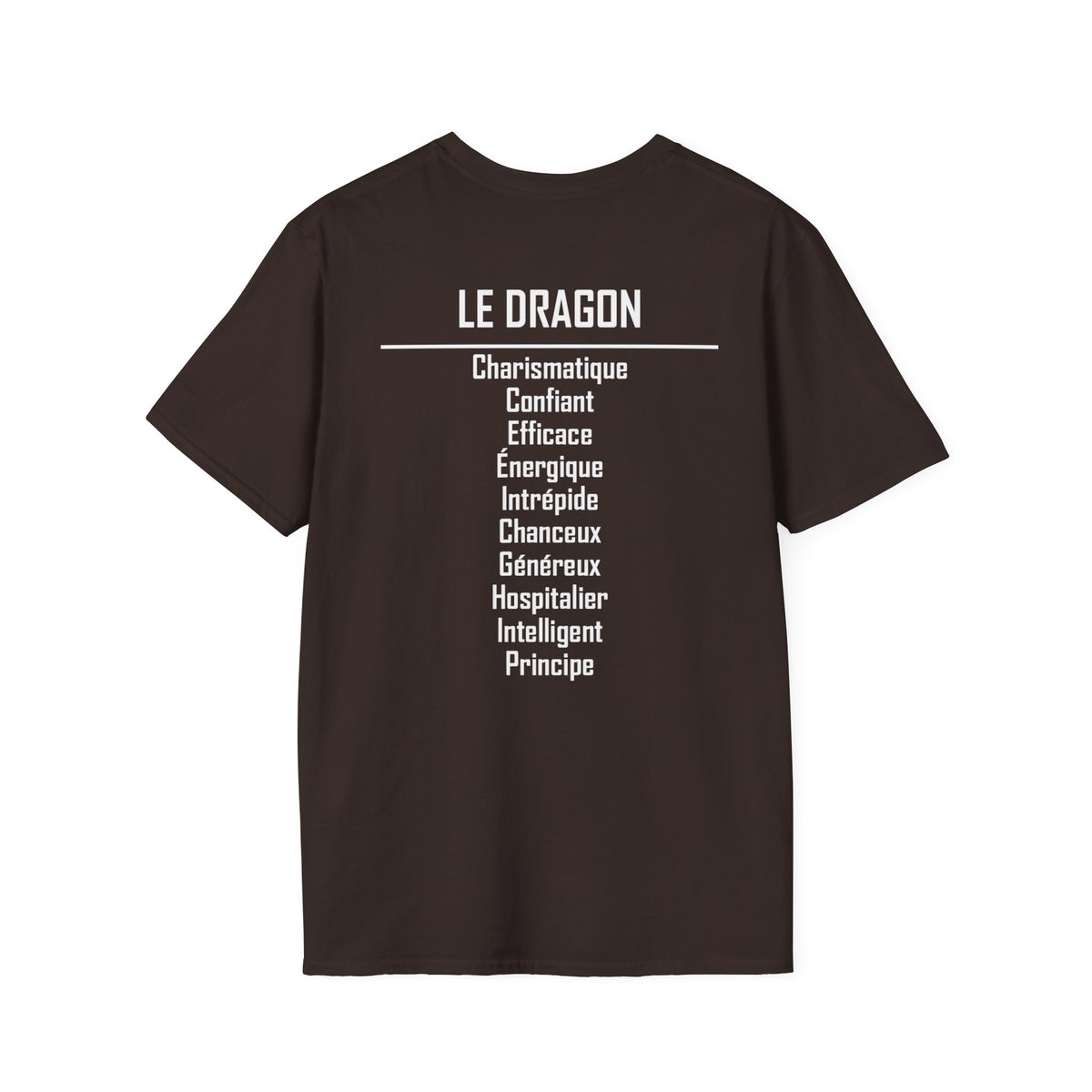 05 Dragon — T-shirt Typographique — Couleurs Foncées — Français